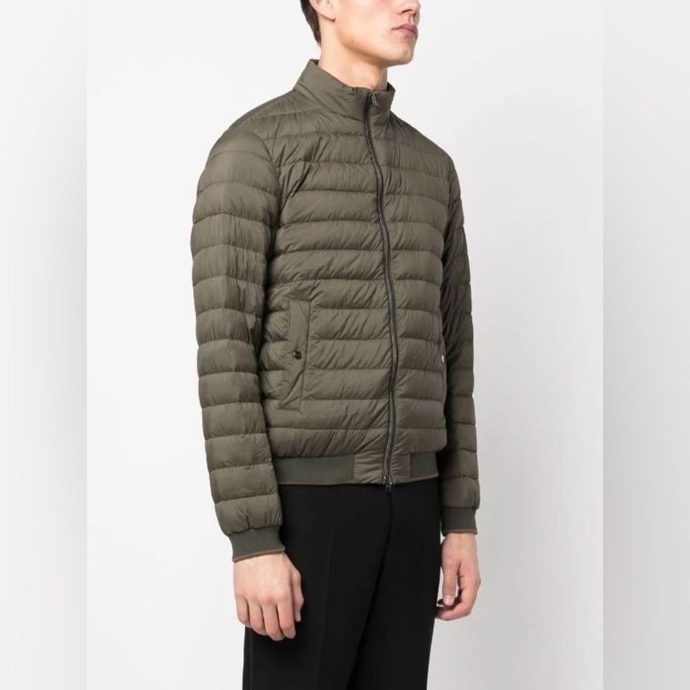 Herno Bomber Jacket with Monogram Detailing Military Green - Size 52 (L)